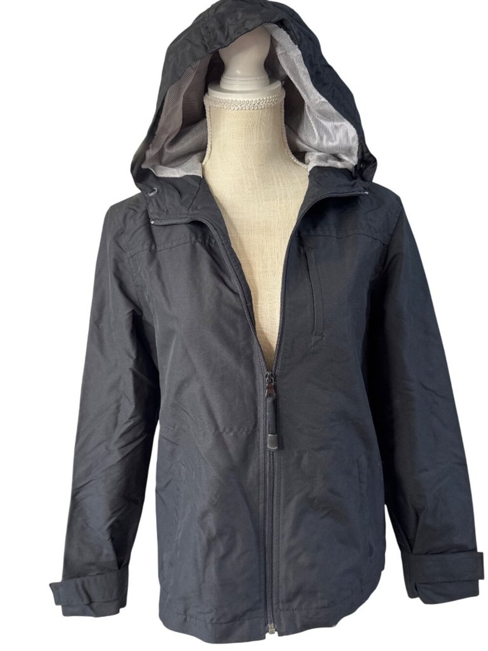 Gap Womens Black Hooded Rain Jacket Windbreaker Size S